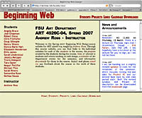 Beginning Web Design course web site